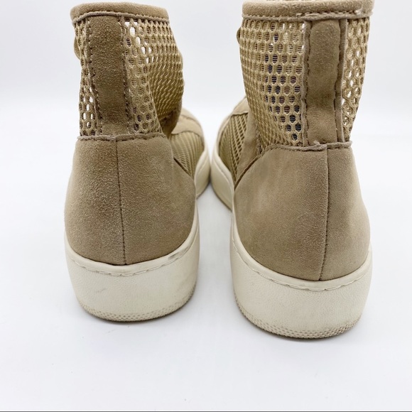 J Slides Tan Mesh Suede combo Hi top Sneaker 7 - Picture 3 of 6